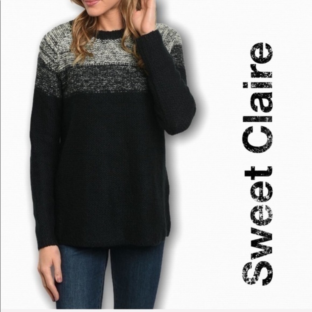 Sweet Claire black gray ombre Sweater